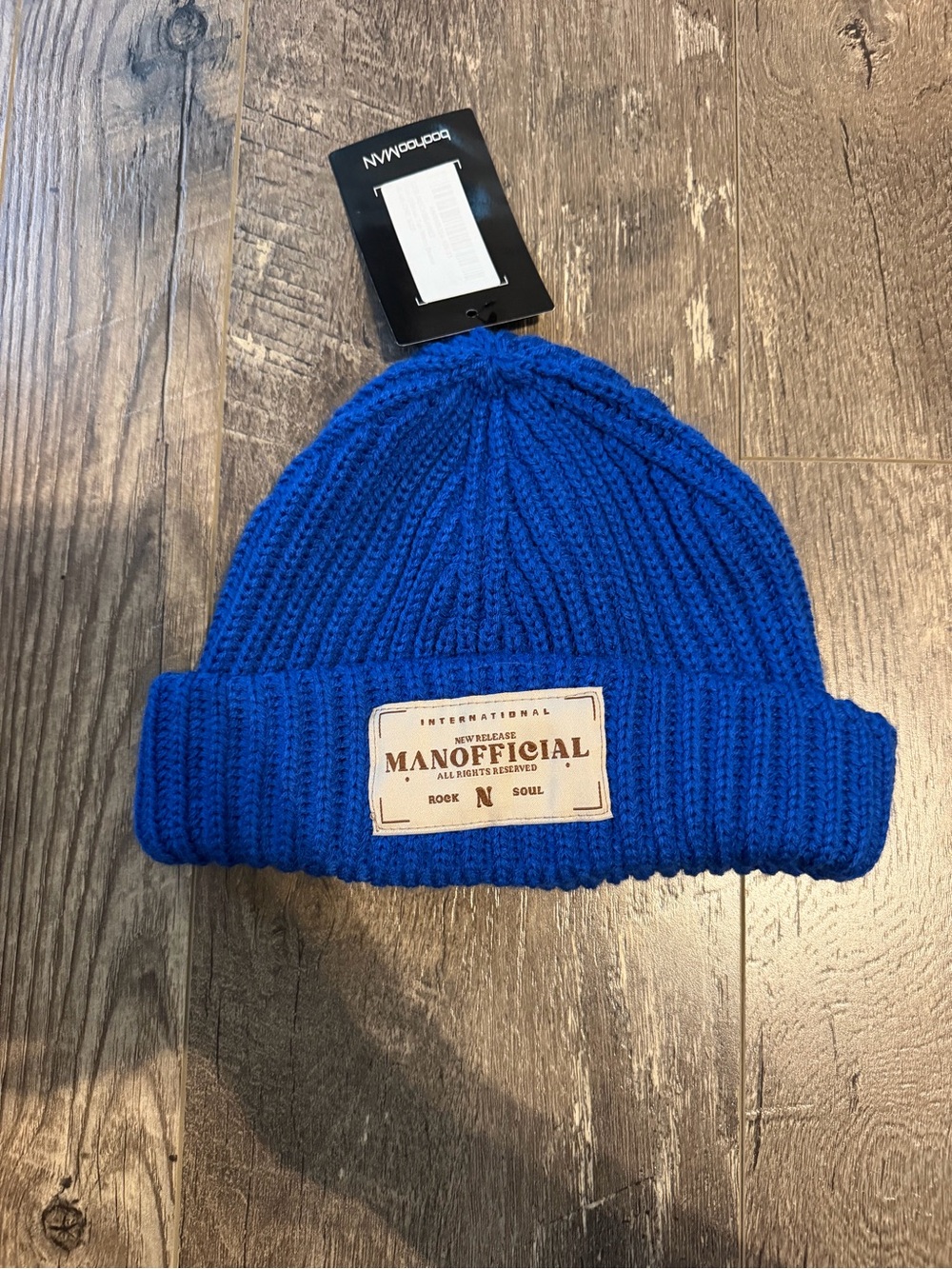Men's Knit Beanie - Blue and Mustard